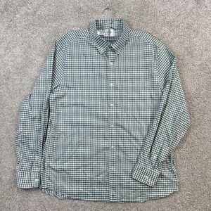 Vineyard Vines Mens On-The-Go Performance Gingham Shirt Green White Large brrr